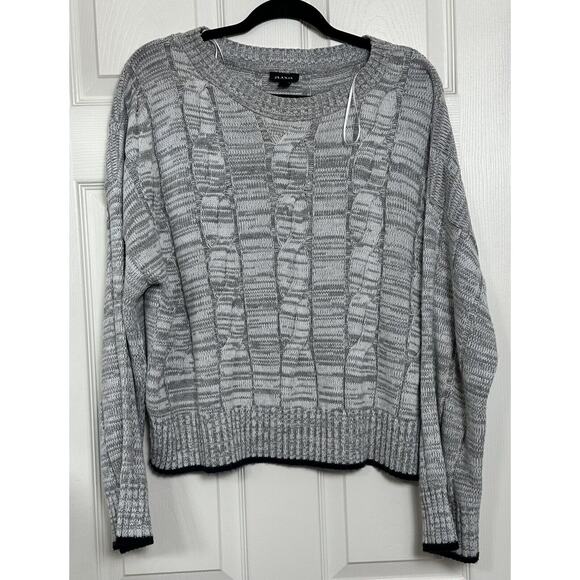 a.n.a Sweaters - Ana A New Approach Women’s Gray Crop Sweater Stretch Pullover Long Knit Sleeve
